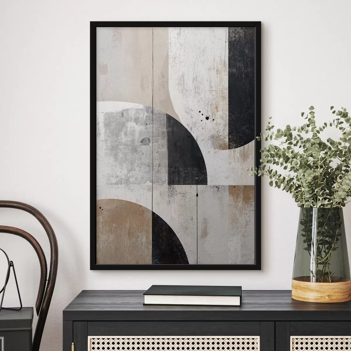 Poster Forme geometrice în nuanțe de gri și bej f45812