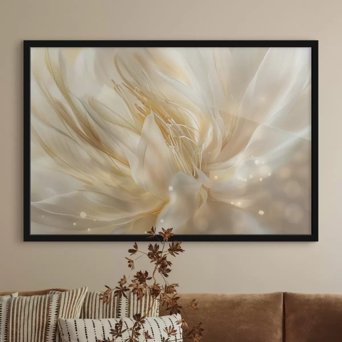 Poster Floare abstractă ușoară în strălucire galben-portocaliu f45819