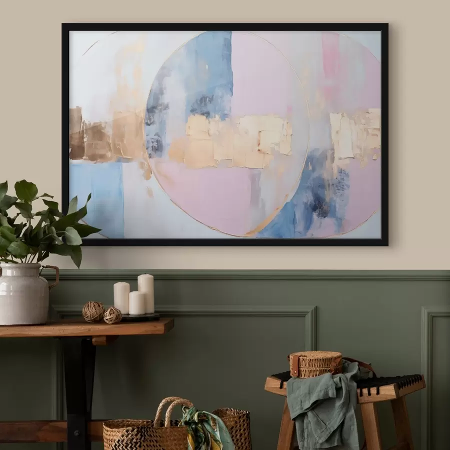 fototapet Abstracție în cercuri albastre-roz f45821