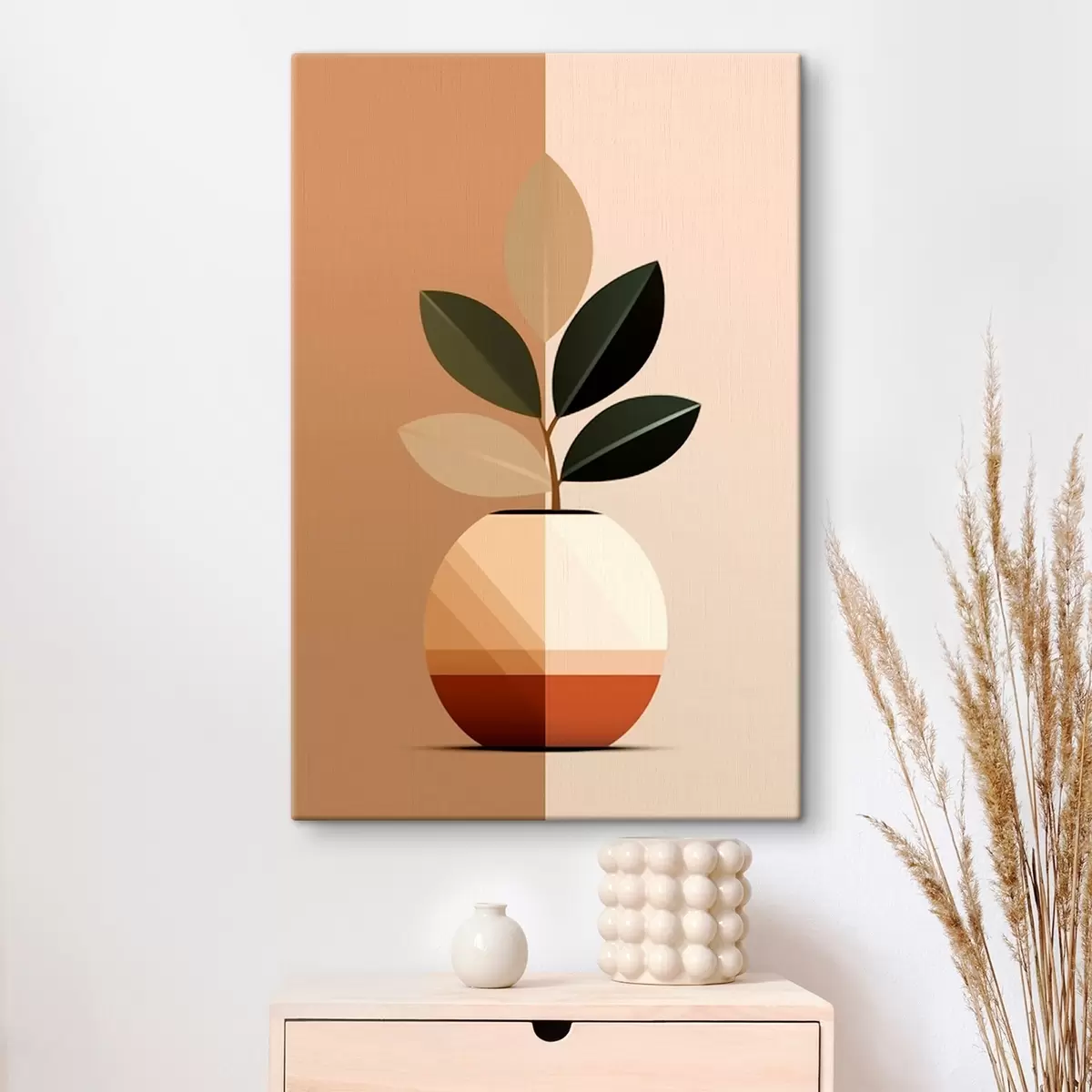 Tablouri Vază geometrică cu frunze s45833