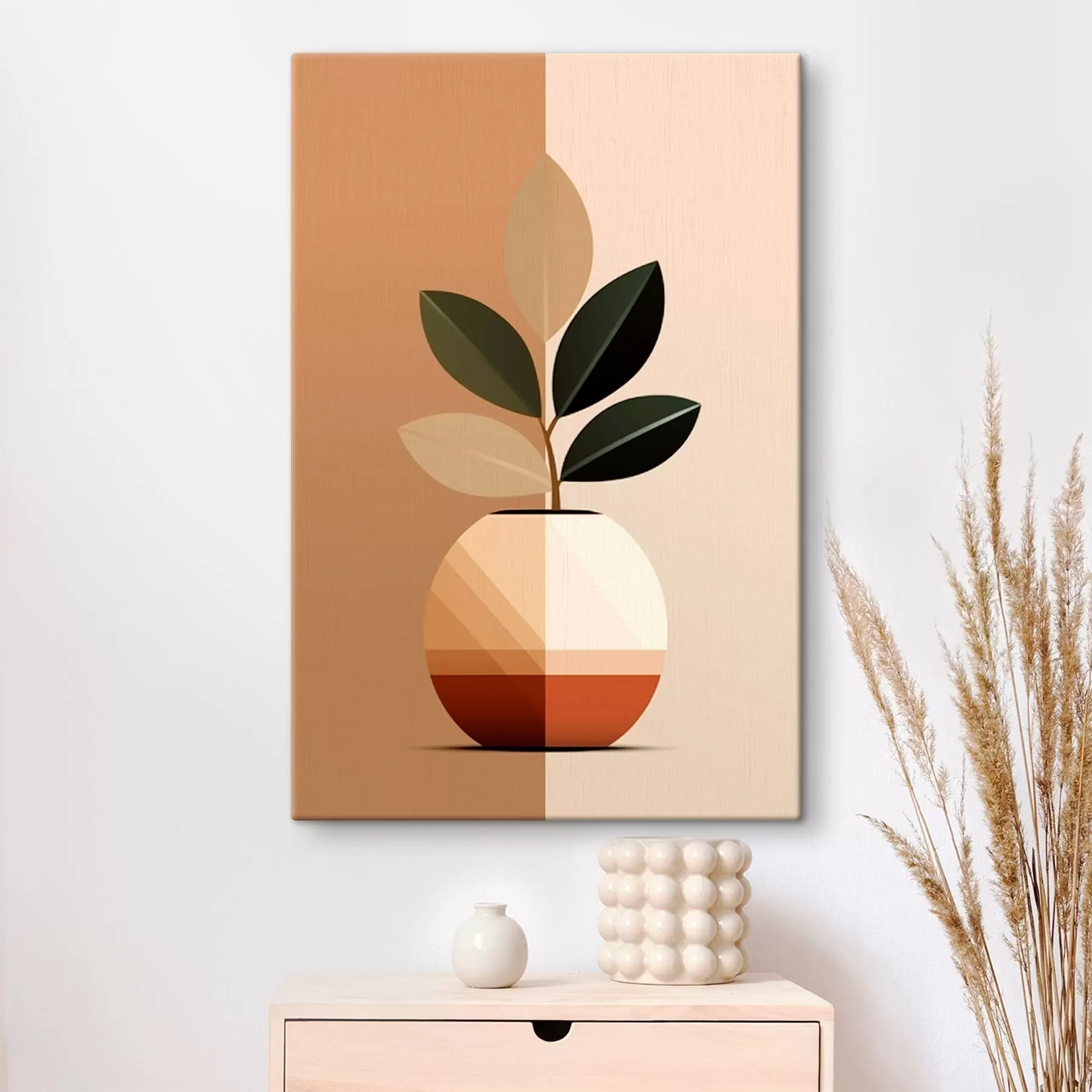 Tablouri Vază geometrică cu frunze s45833