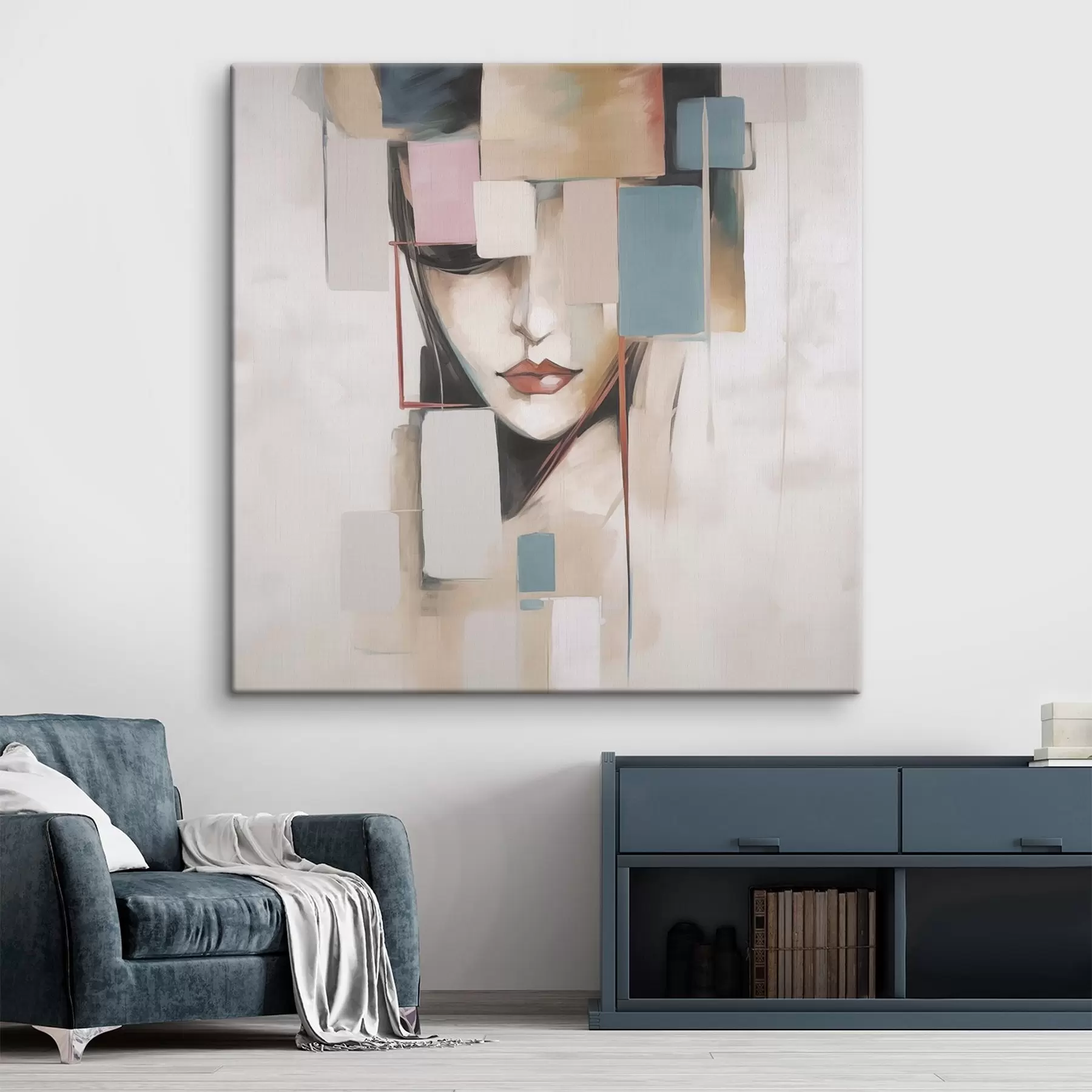 Tablouri Portret abstract imitație de pictură s45920