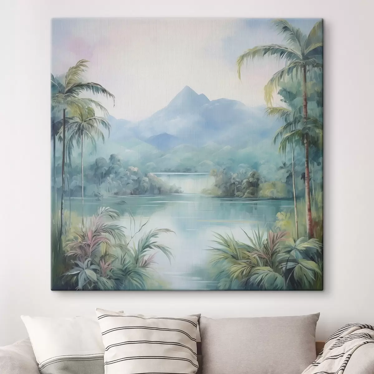Tablouri Râu în junglă în fața muntelui s45912