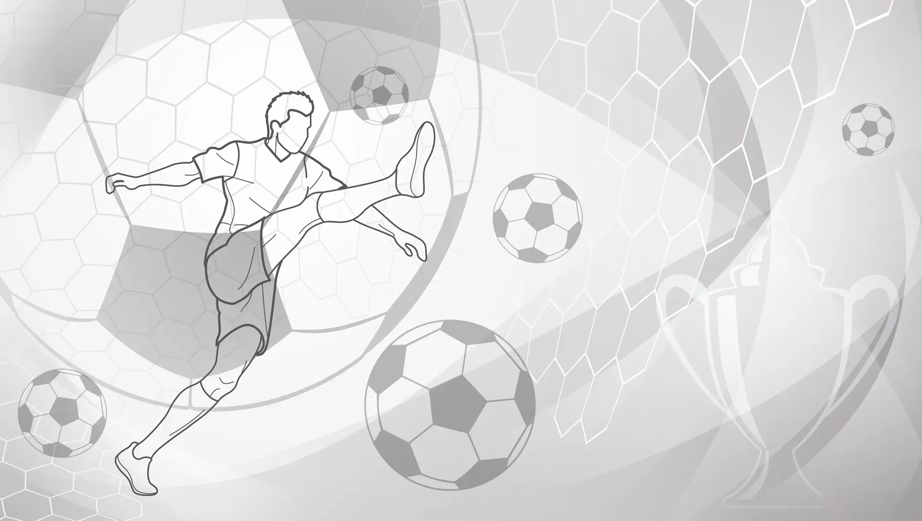 fototapet Jucător de fotbal și mingi w04601v1