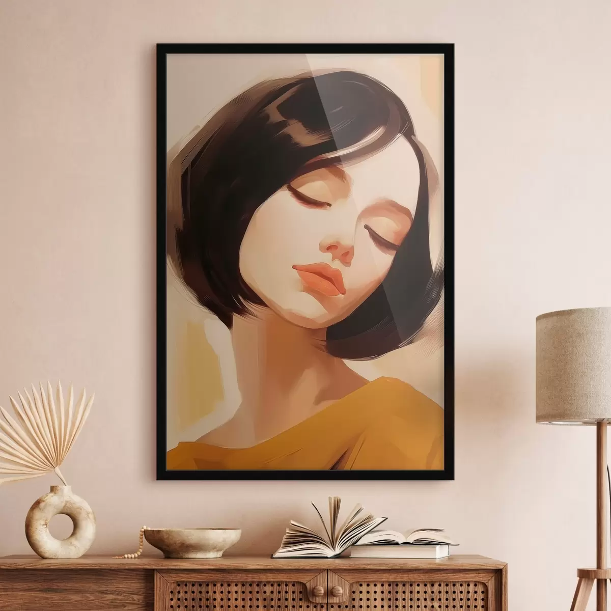 Poster Femeie cu părul scurt și negru f45960