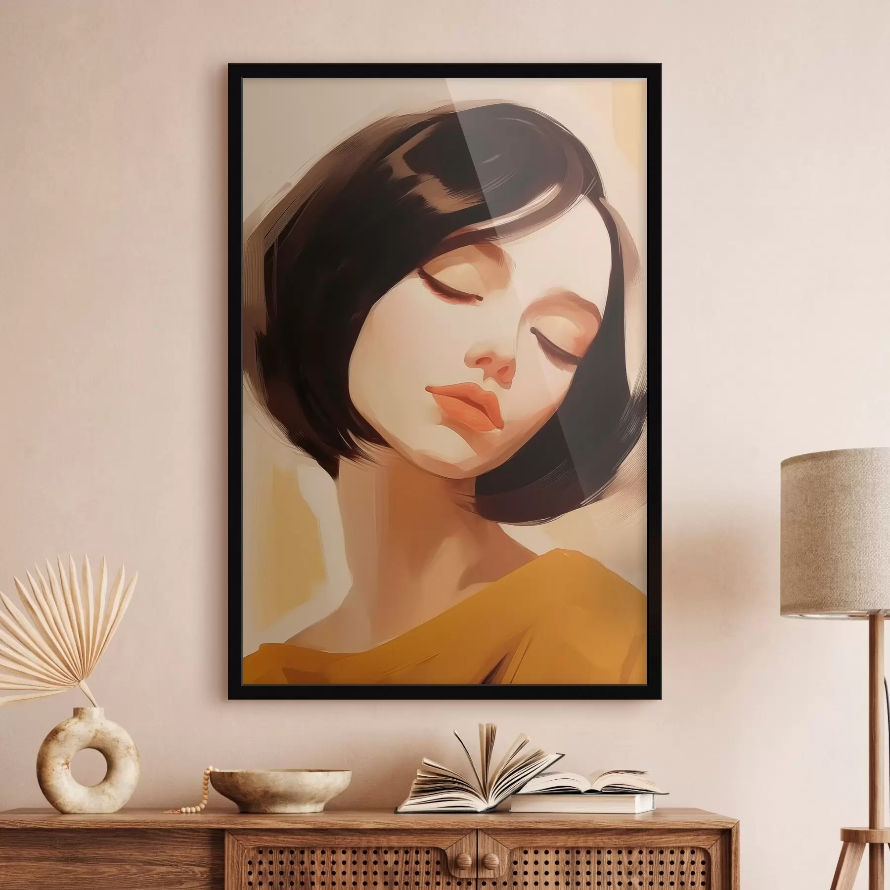 fototapet Femeie cu părul scurt și negru f45960