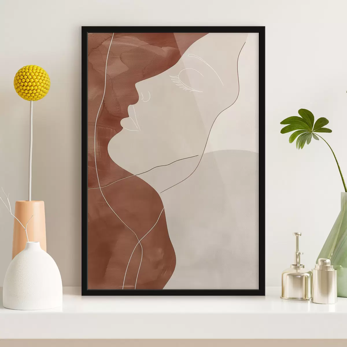 Poster Abstracție, silueta unei fete f45656