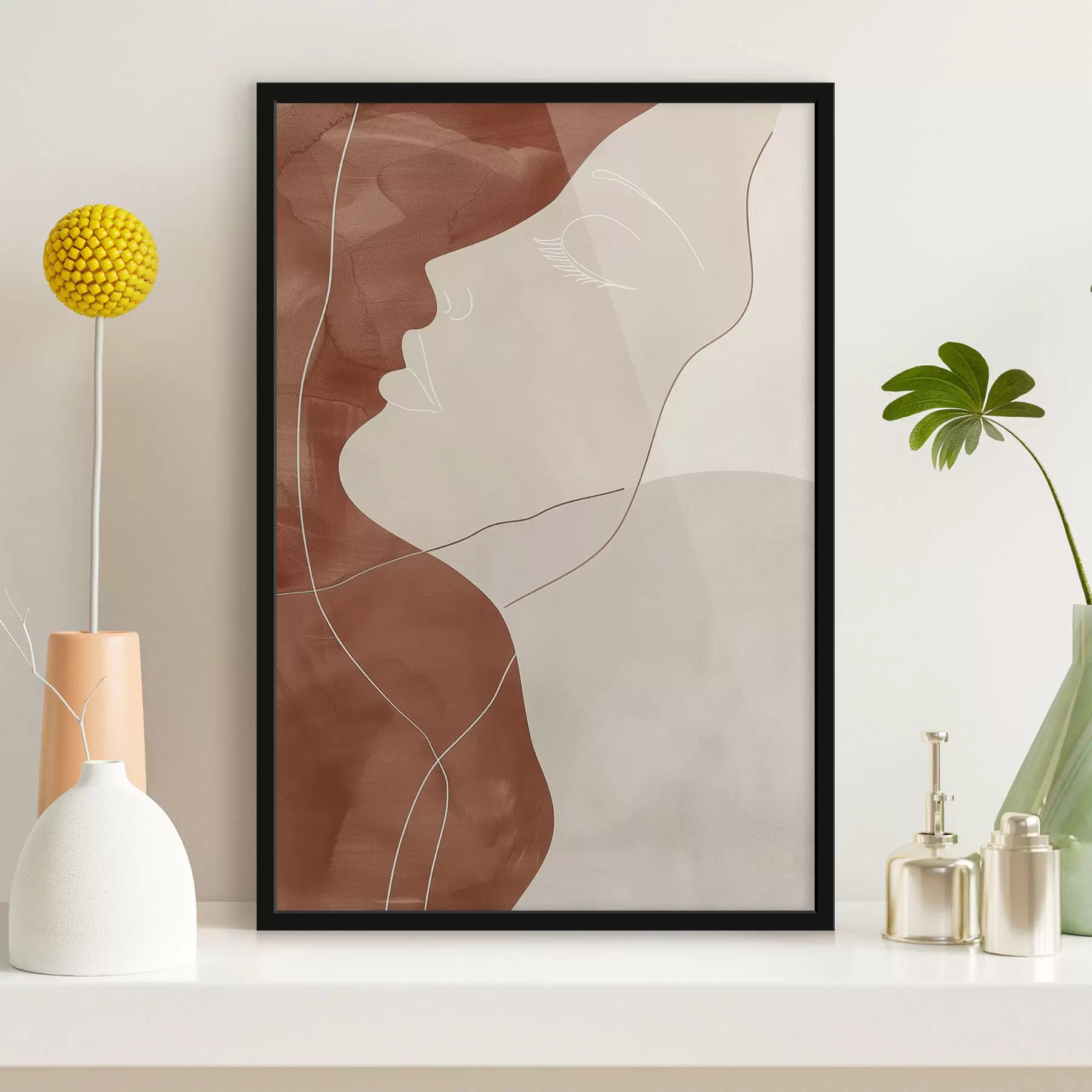 fototapet Abstracție, silueta unei fete f45656