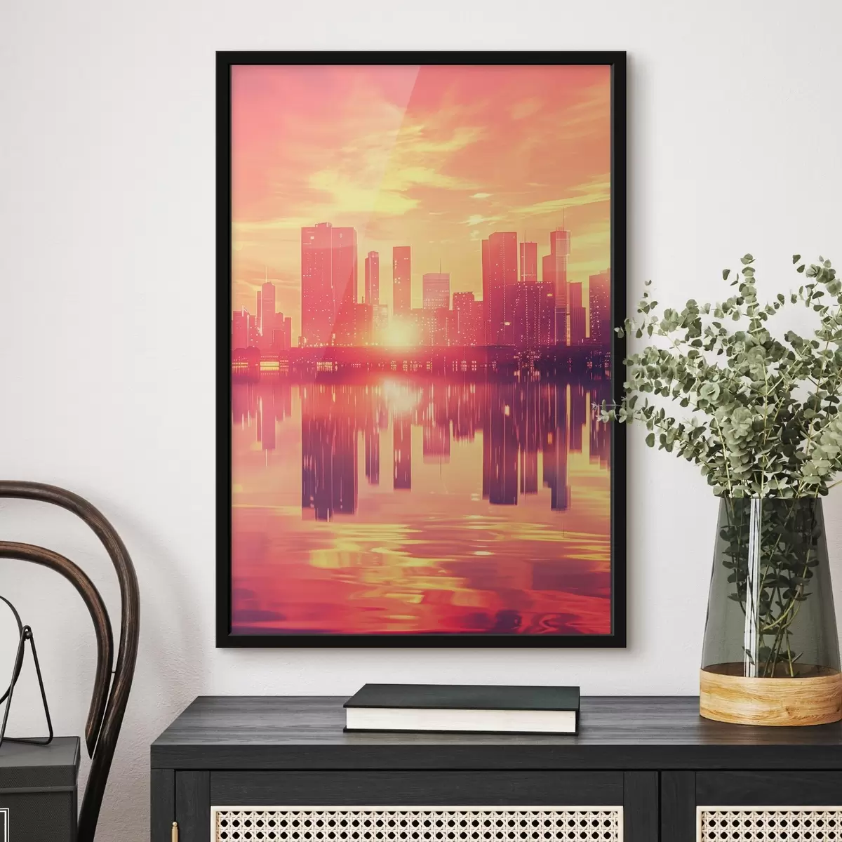 Poster Comandă pe fundalul unui oraș modern f45659