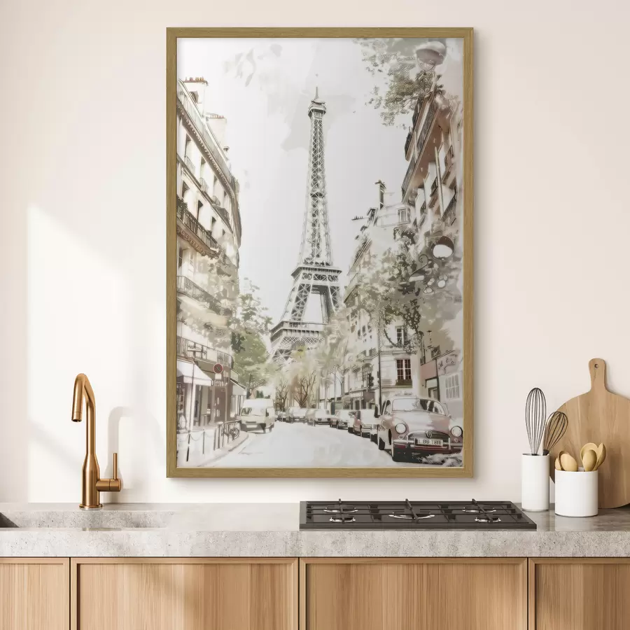 fototapet Imaginea Parisului, imitație de pictură f45668