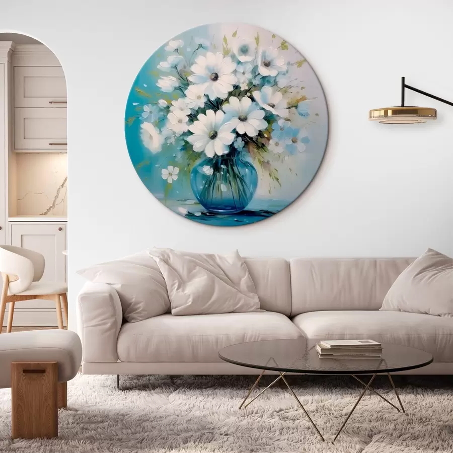 Tablouri Buchet de margarete într-o vază albastră r45959