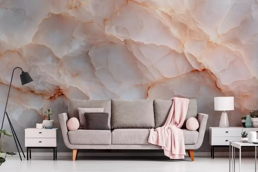 fototapet Imitare luxoasă de marmură în tonuri de bej-gri cu efect strălucitor w09412