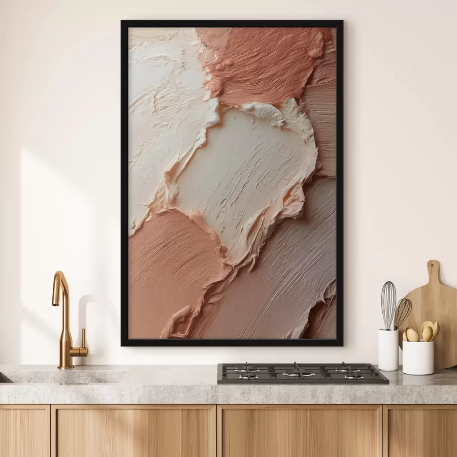 fototapet Tușe cu textură cremoasă-piersică, impasto bogat f45869