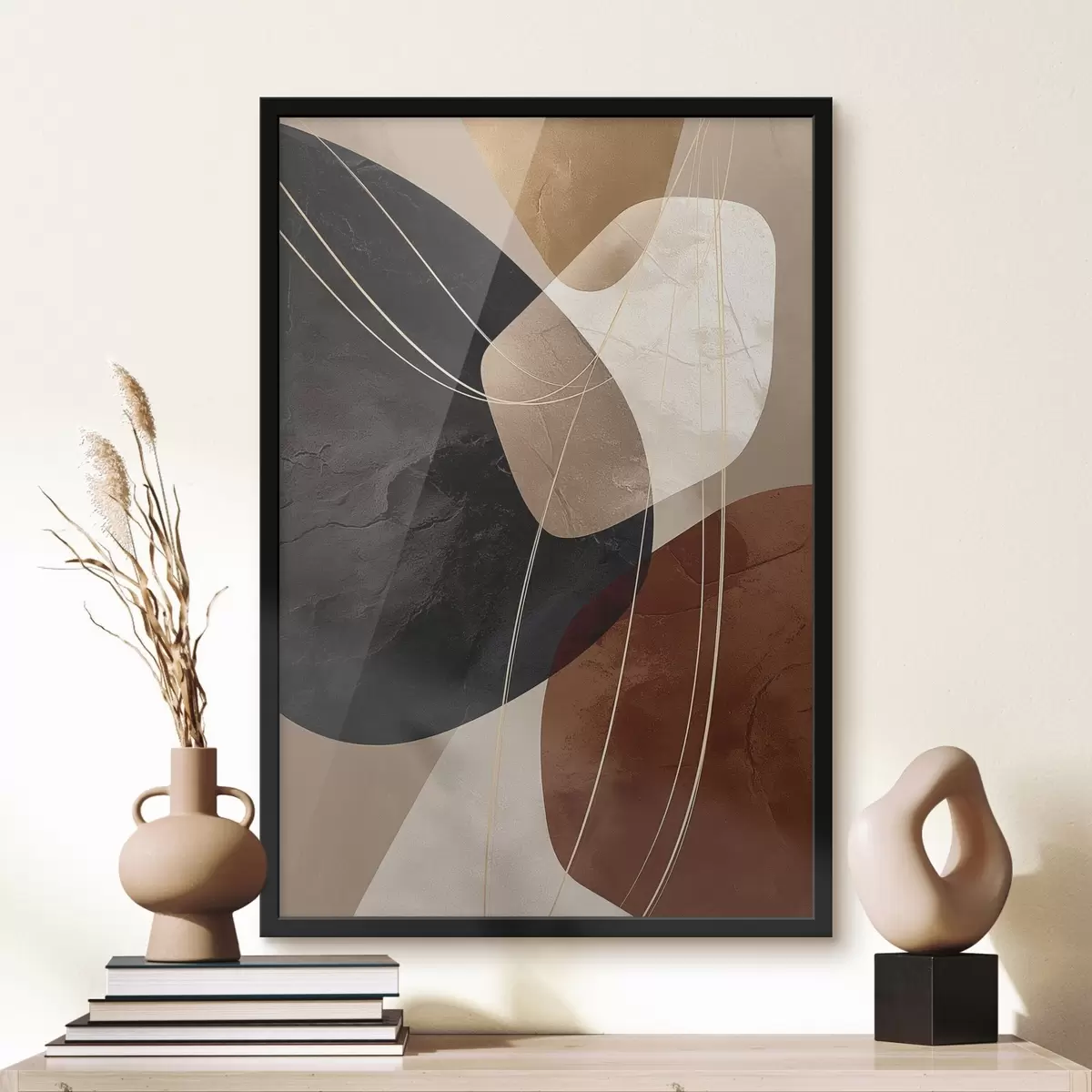 Poster Forme geometrice într-o paletă caldă, linii fine f45879