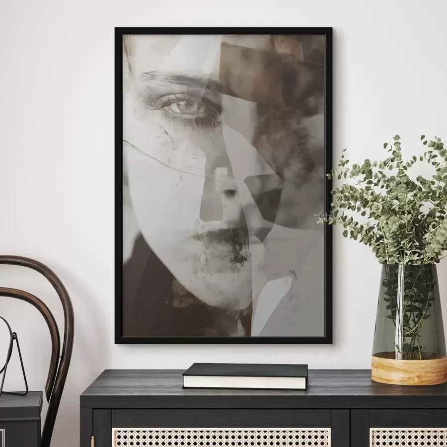 fototapet Portret abstract în sepia, texturi și pete f45897