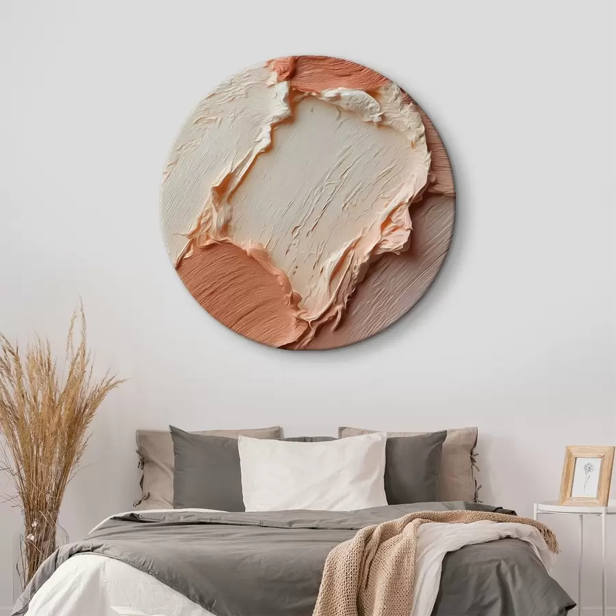 Tablouri Tușe cu textură cremoasă-piersică, impasto bogat r45869