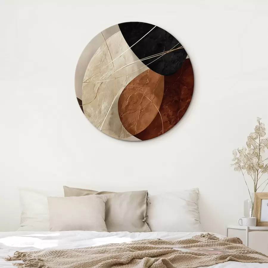 Tablouri Ovale geometrice într-o paletă de culori bej-caramel r45878