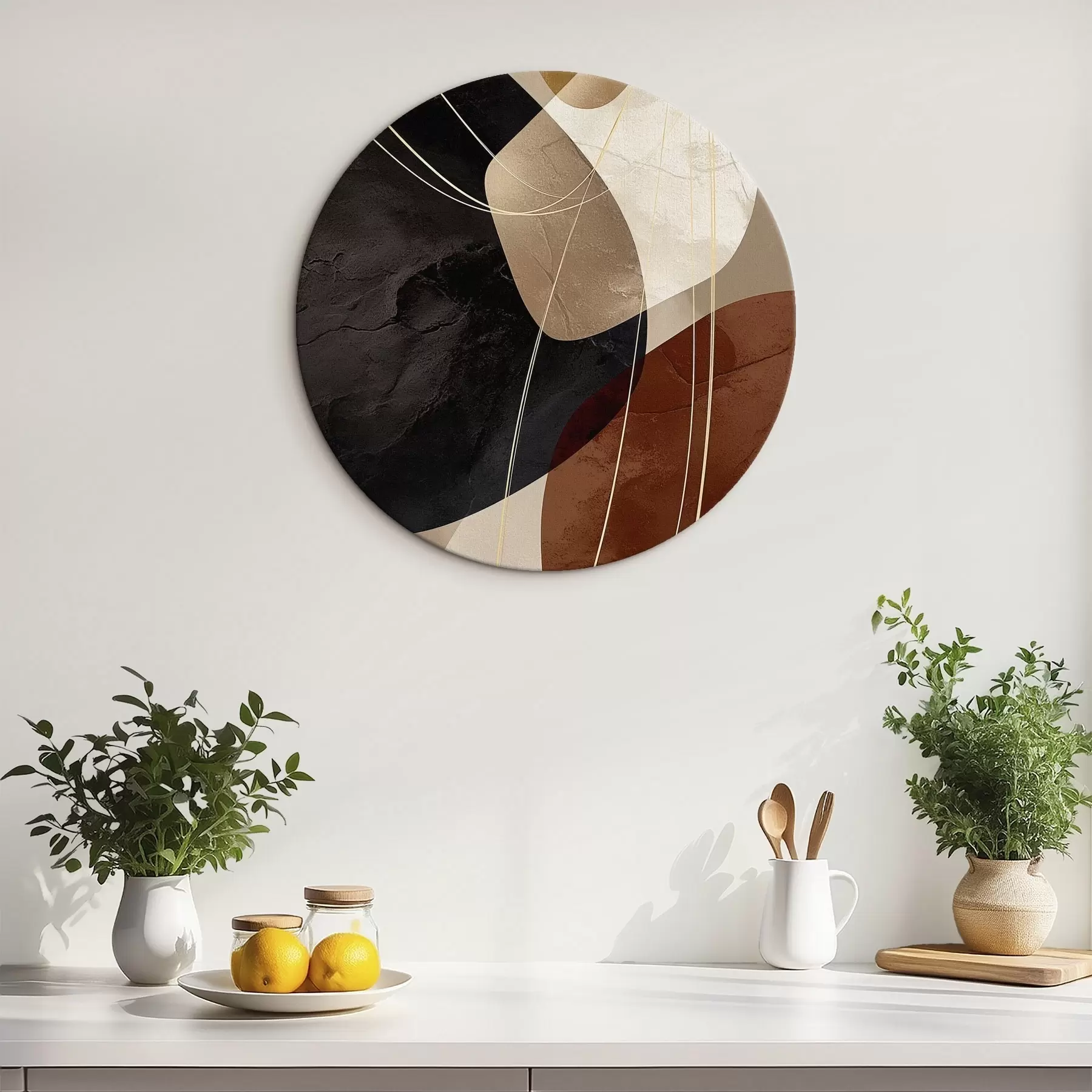 Tablouri Forme geometrice într-o paletă caldă, linii fine r45879