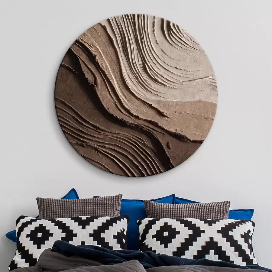 Tablouri Straturi reliefate de culoare ciocolatiu-bej, pastă texturată r45894