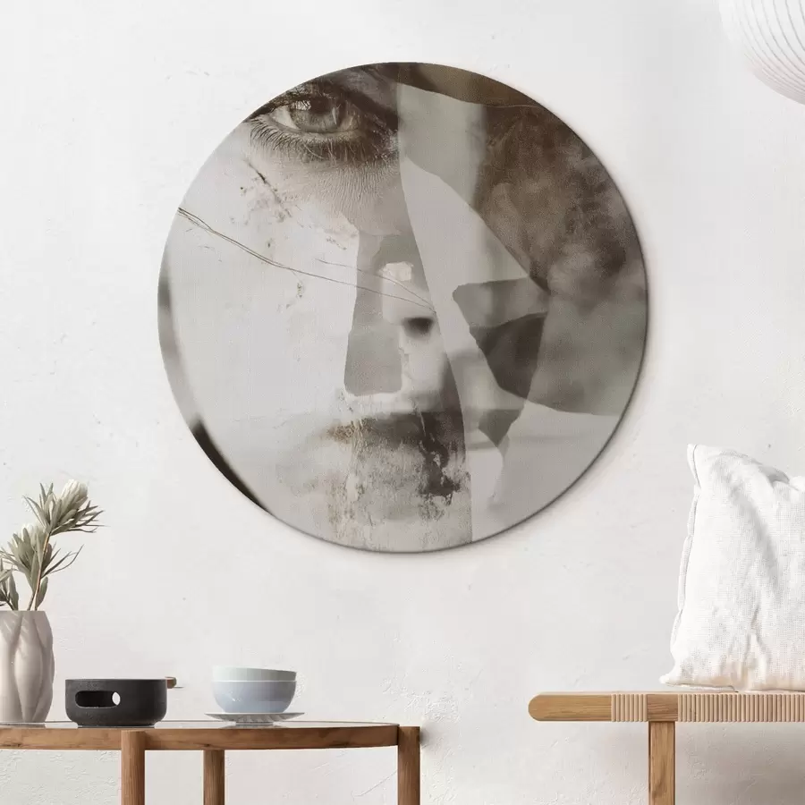 Tablouri Portret abstract în sepia, texturi și pete r45897