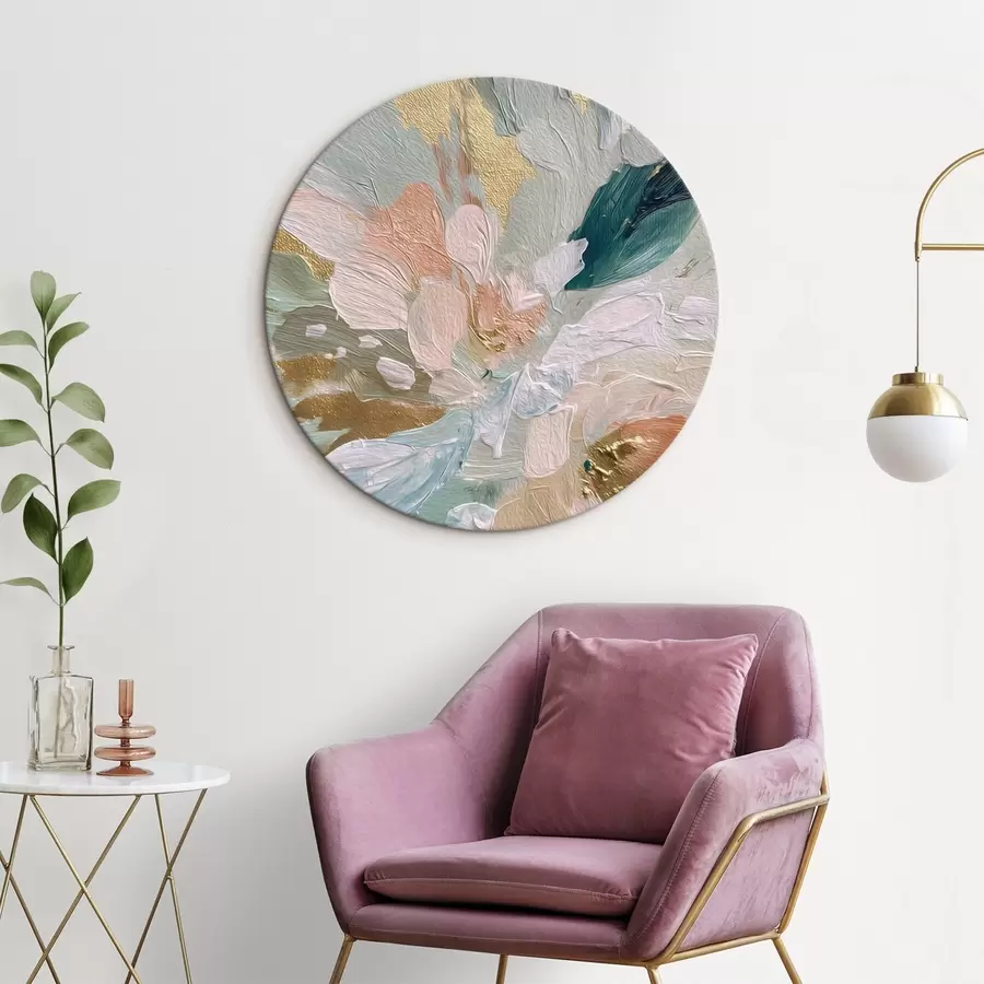 Tablouri Tușe florale pastelate cu pete galbene r45899