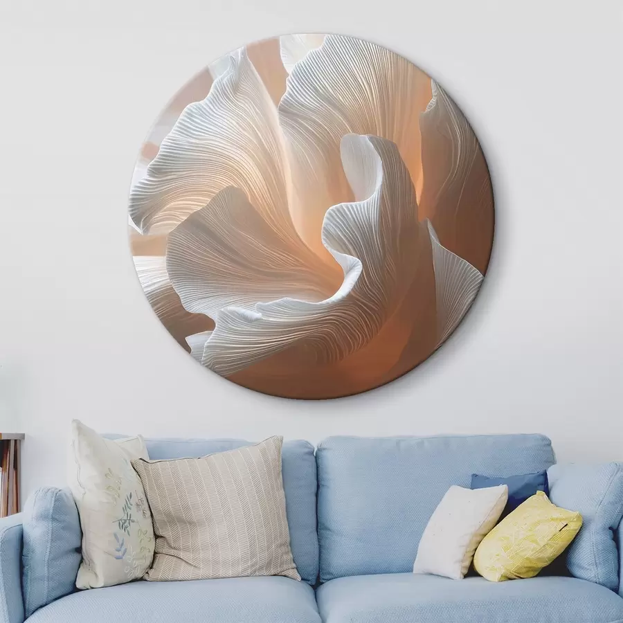 Tablouri Petale albe aerisite cu strălucire caldă de piersică r45909