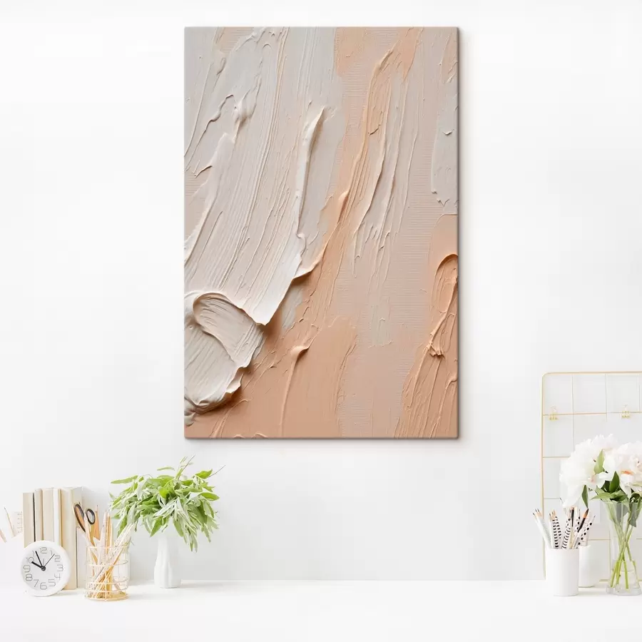 Tablouri Tușe texturate în culori pastelate, în tonuri de bej-crem s45871