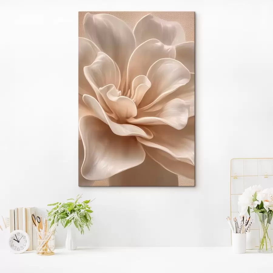 Tablouri Floare mare de culoare crem, petale moi macro s45874