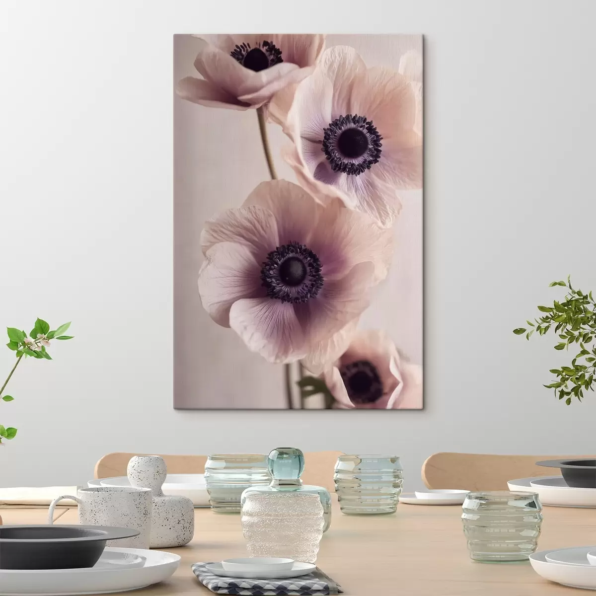 Tablouri Anemone delicate cu centre întunecate, pastelate s45875