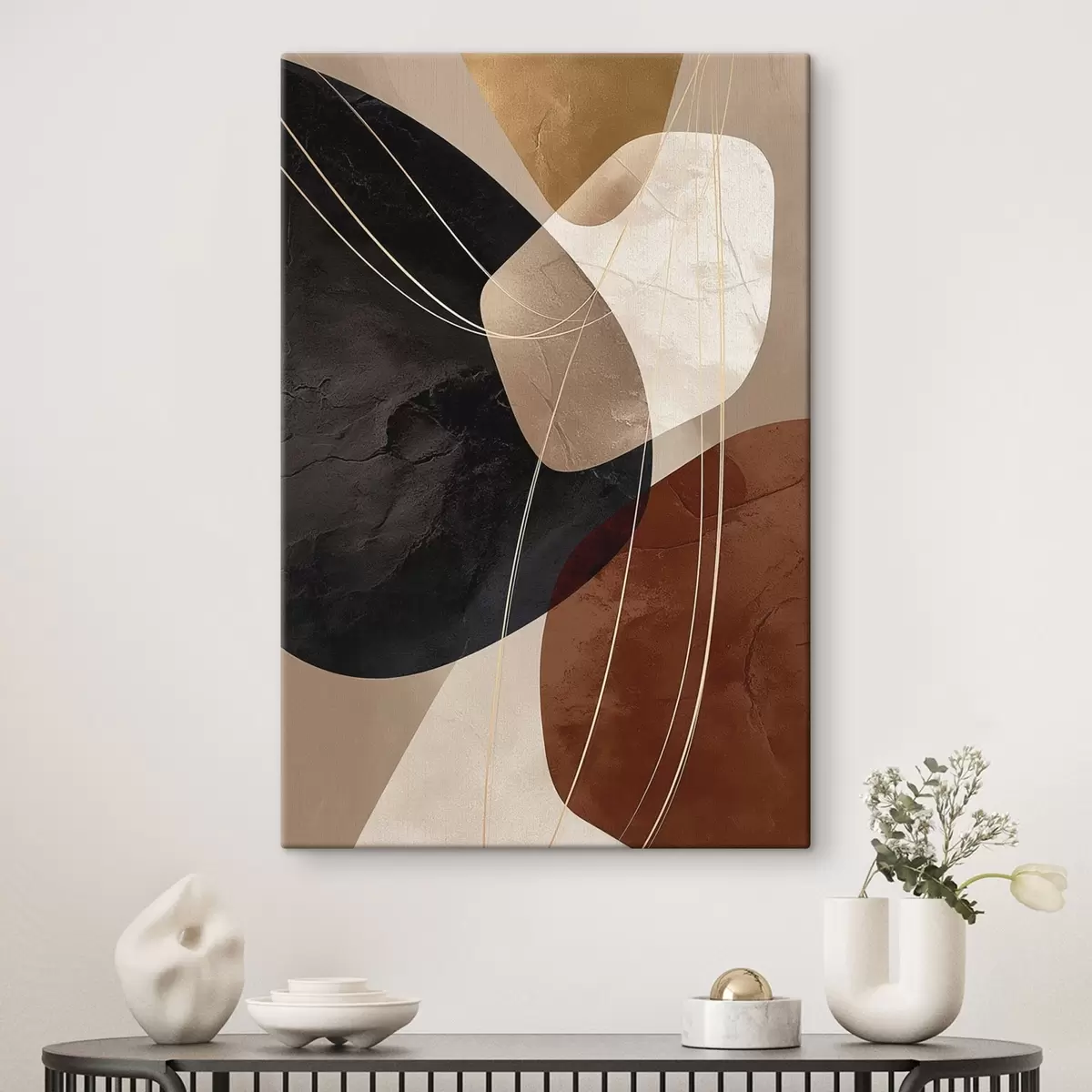 Tablouri Forme geometrice într-o paletă caldă, linii fine s45879