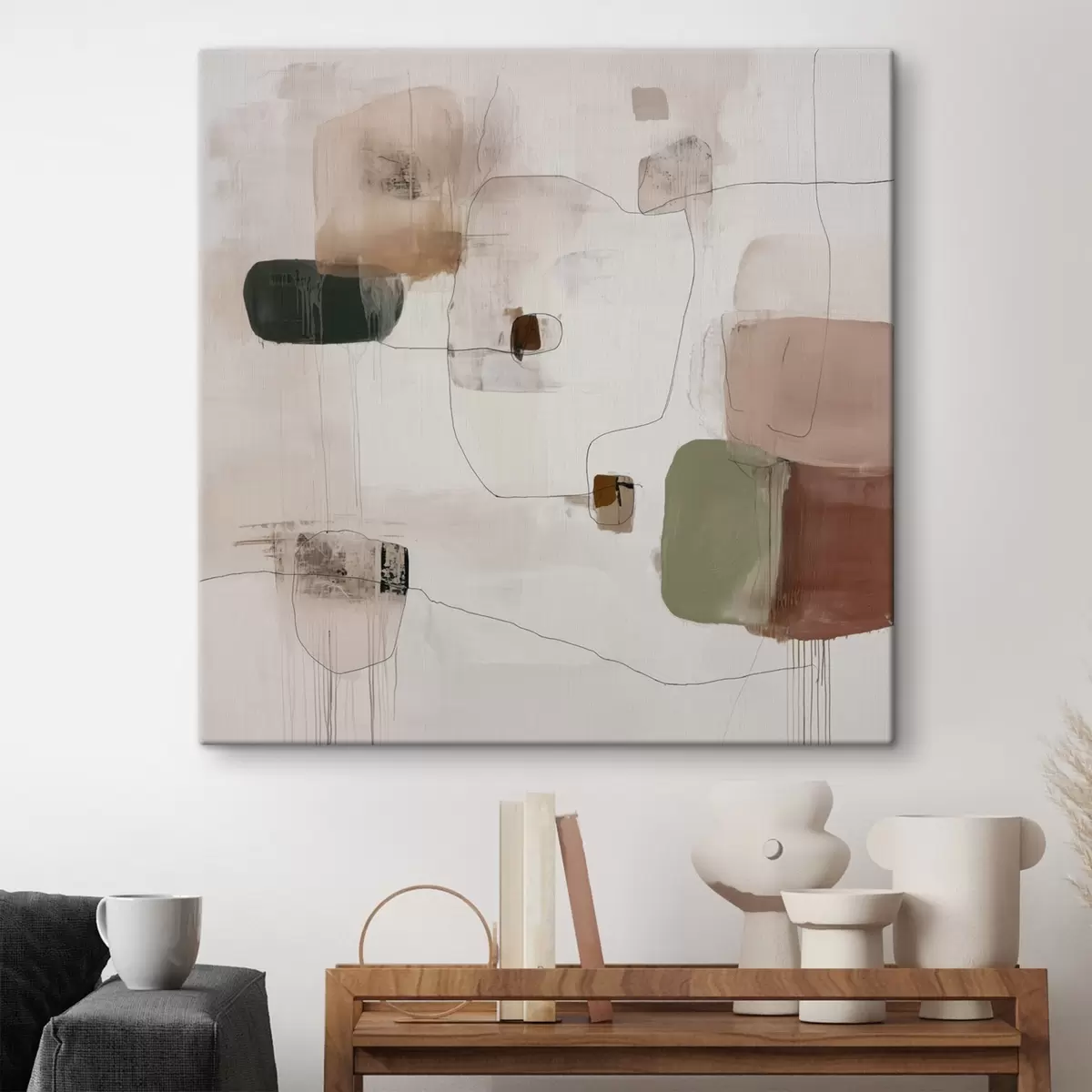 Tablouri Minimalism abstract în nuanțe calde s45860