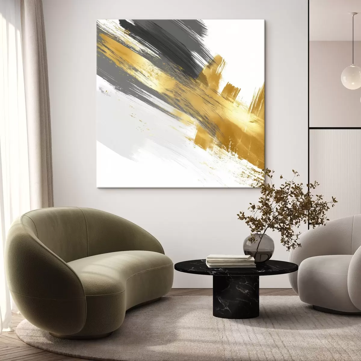 Tablouri Artă modernă cu elemente de pensulație rapidă s45865