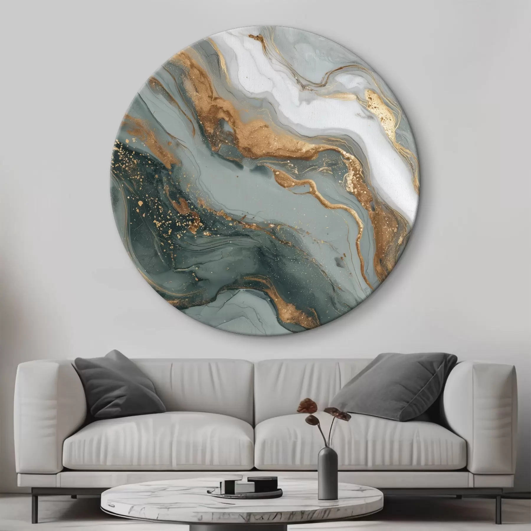 Tablouri Abstracție cu dungi verde închis și gri r45858