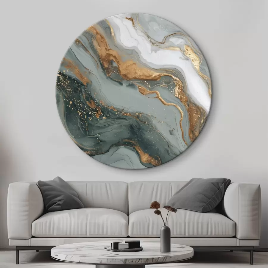 Tablouri Abstracție cu dungi verde închis și gri r45858