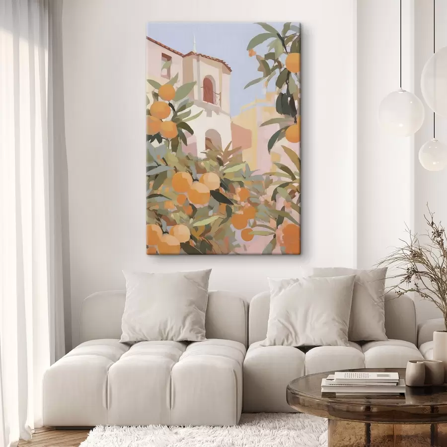 Tablouri Portocale pe o ramură în fața casei s46060