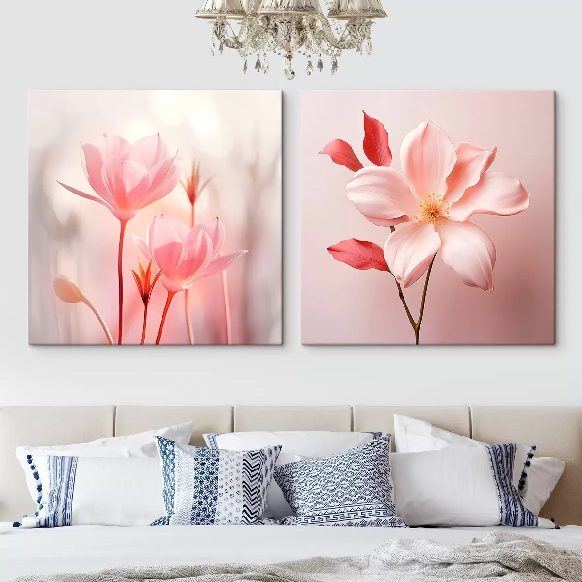 Tablouri Compoziție florală roz în stil modern m00708