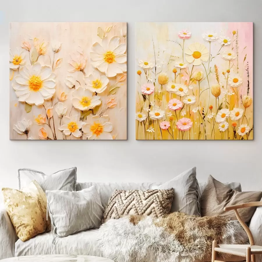 Tablouri Pajiște cu flori în stil pictură în ulei m00711