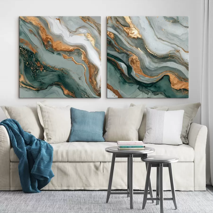 Tablouri Textură marmură în tonuri de gri-turcoaz m00744