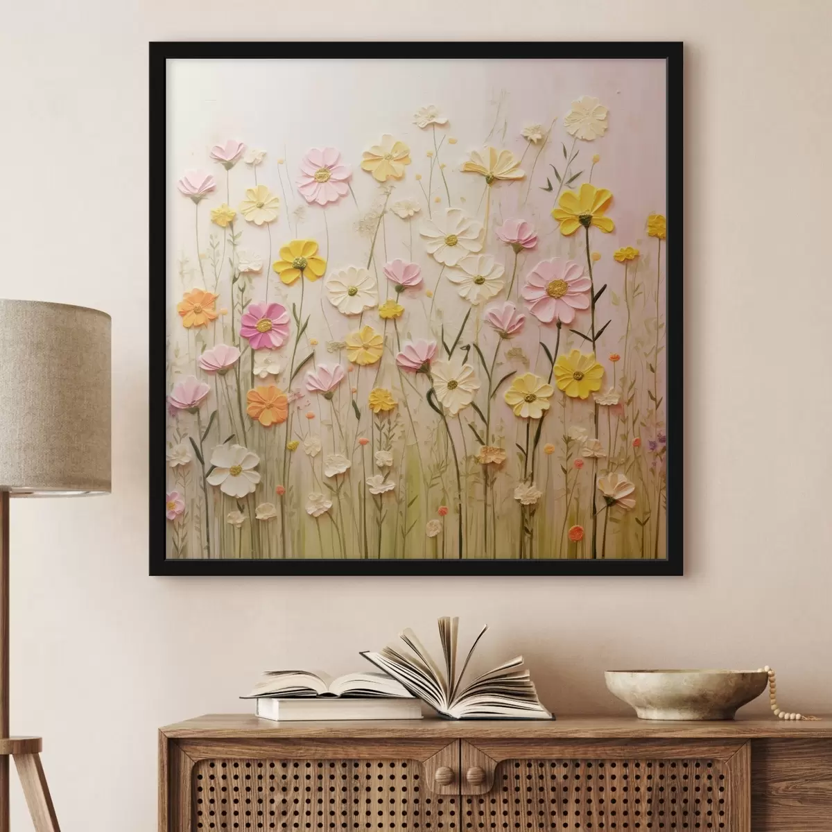 Poster Câmpul de flori în stilul picturii în ulei f45739