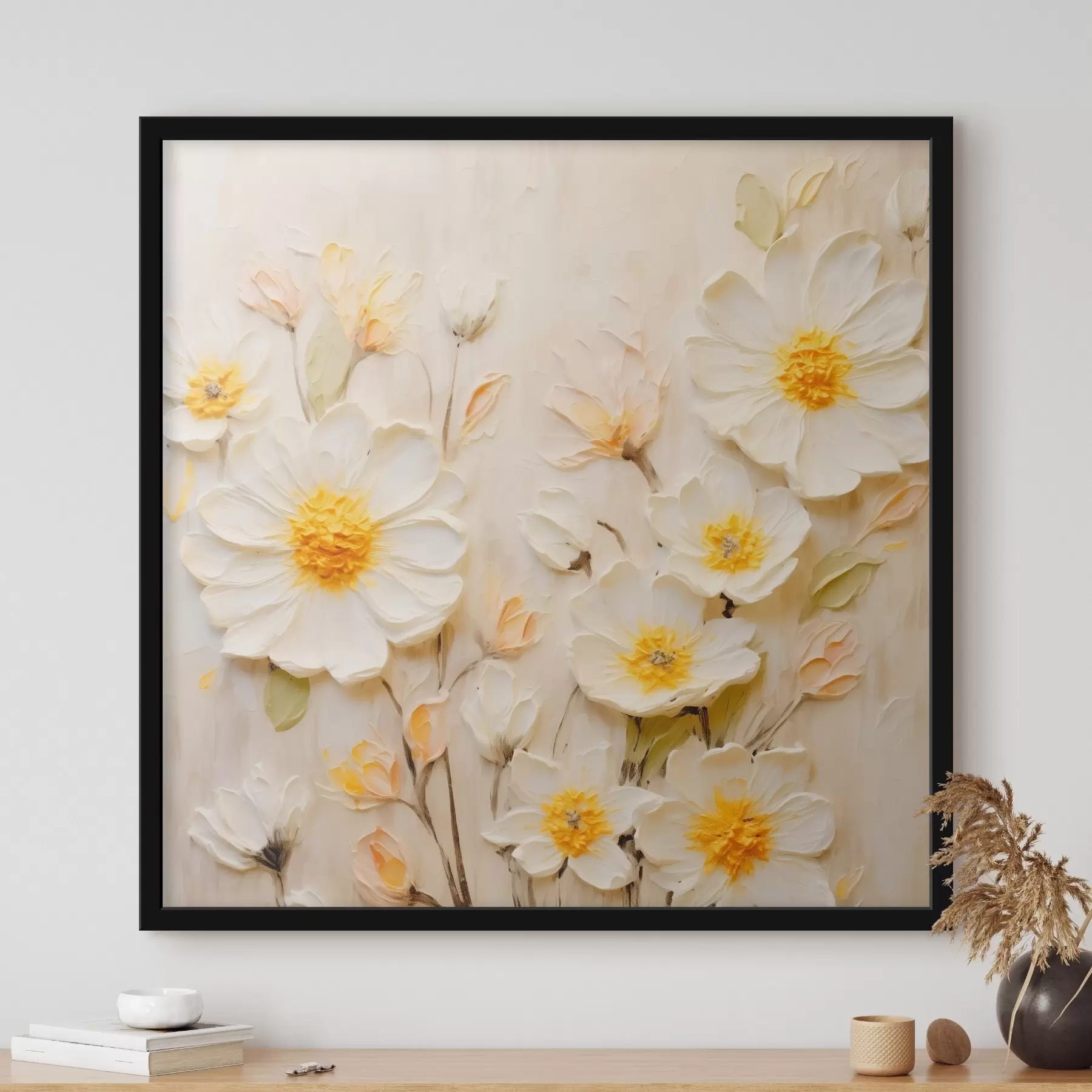 fototapet Flori în tonuri pastelate în stilul picturii în ulei f45742