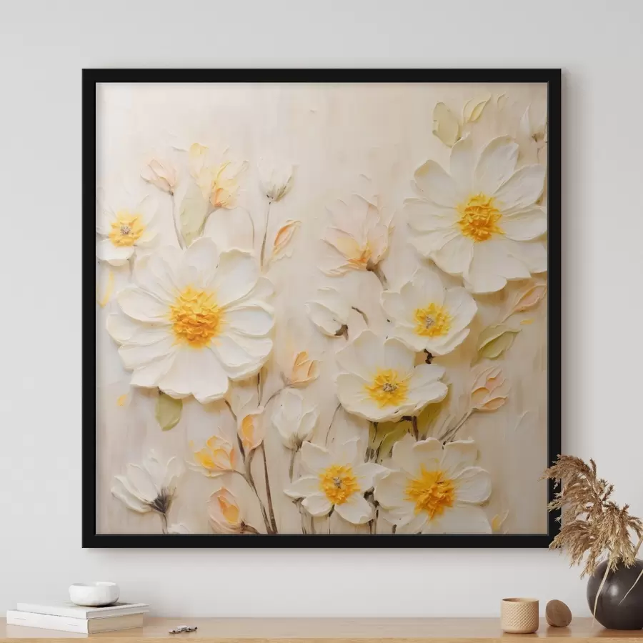 fototapet Flori în tonuri pastelate în stilul picturii în ulei f45742