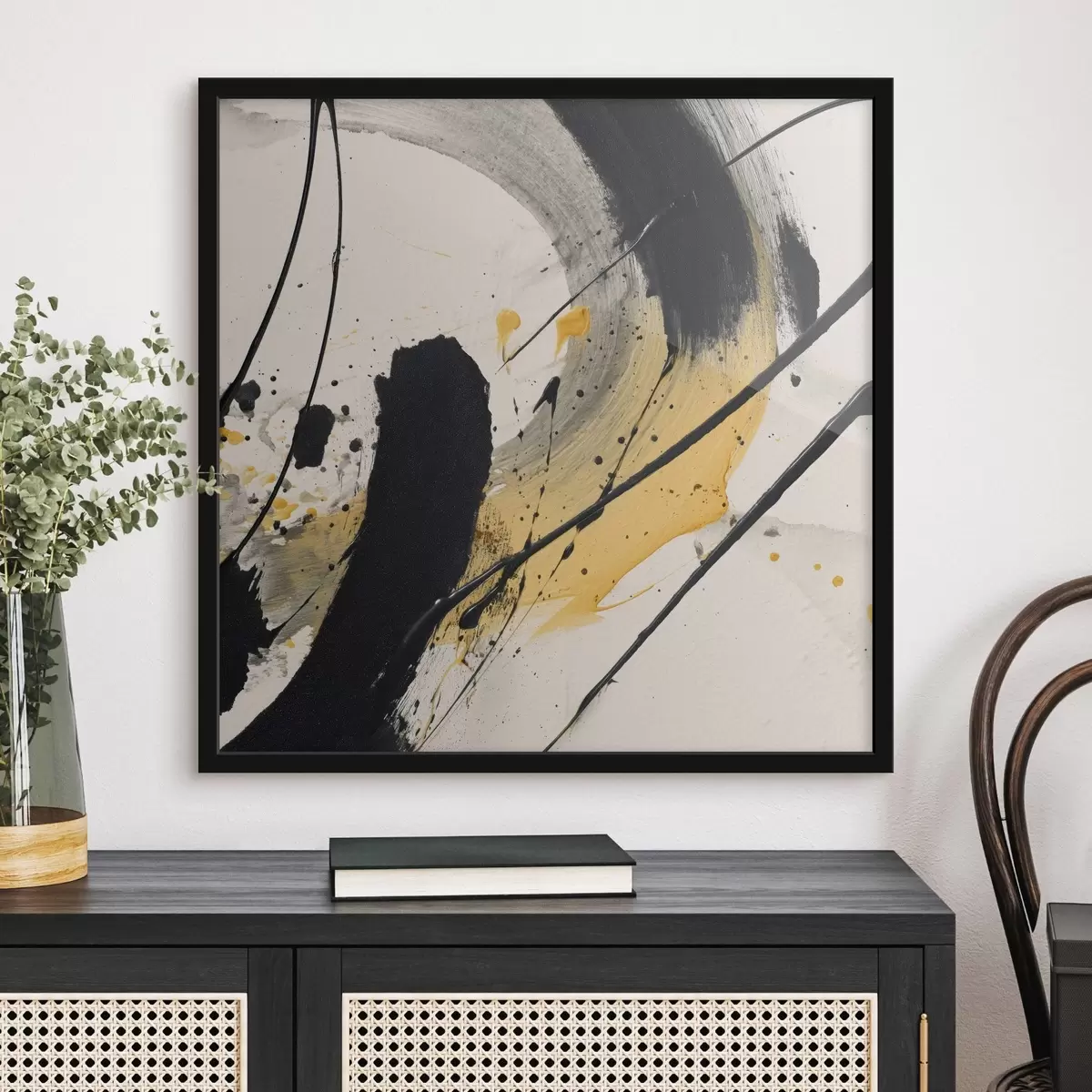 Poster Expresie în stilul pictural negru și galben f45847