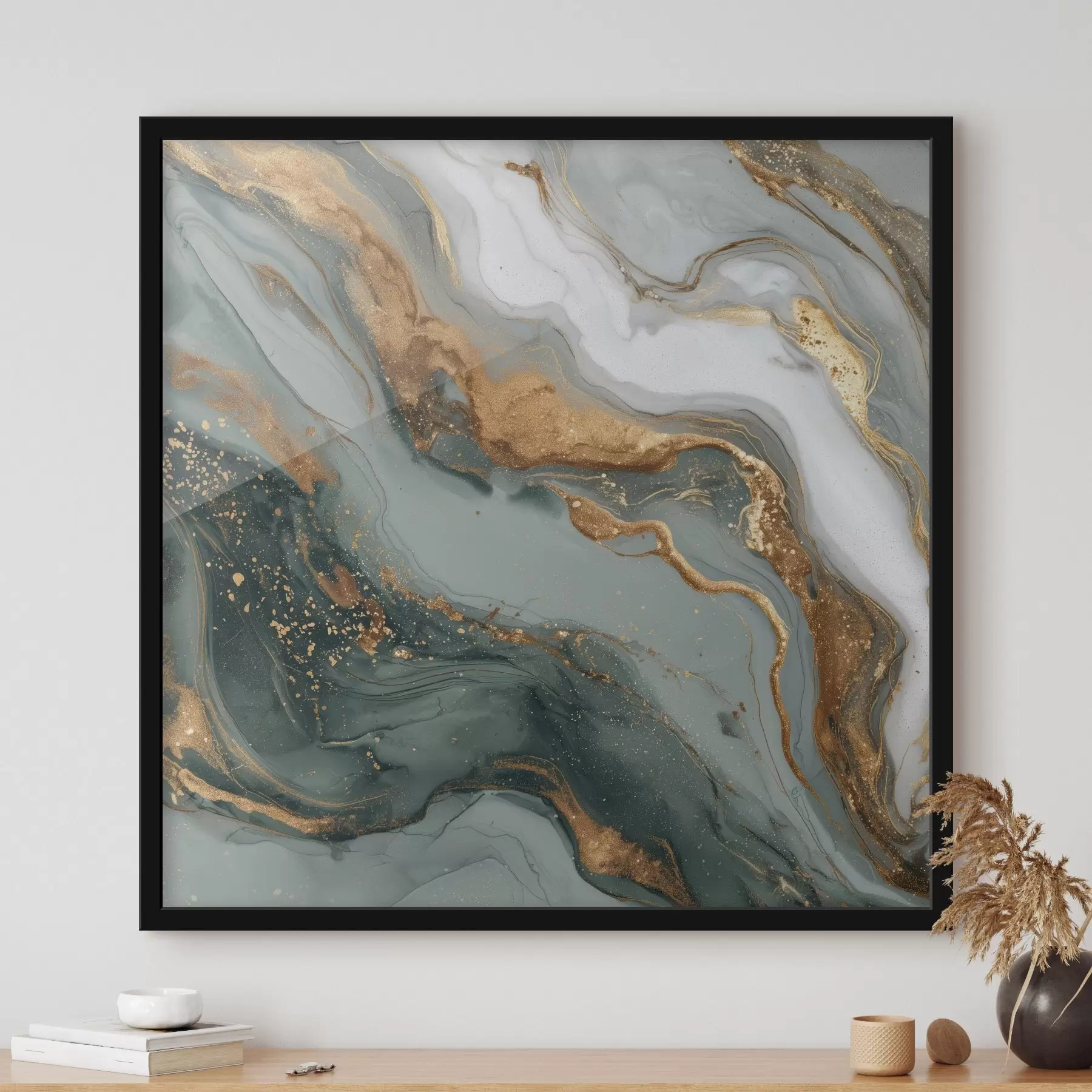 fototapet Abstracție cu dungi verde închis și gri f45858