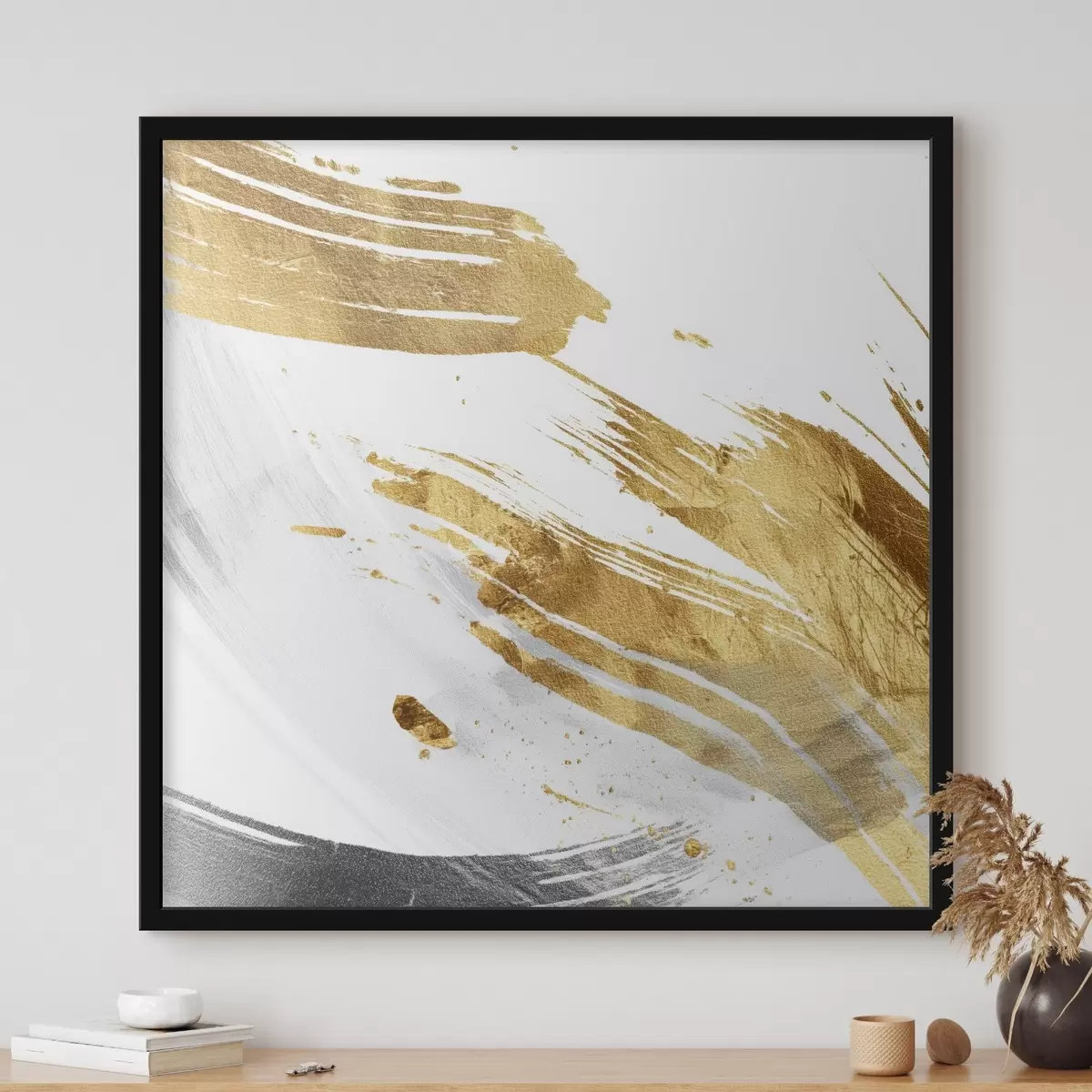 Poster Linii dinamice în tonuri de alb și galben-gri f45866