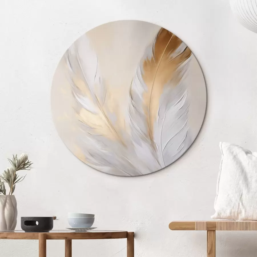 Tablouri Pene cu accente portocalii, iluminare difuză, compoziție minimalistă texturată, artă modernă r45944