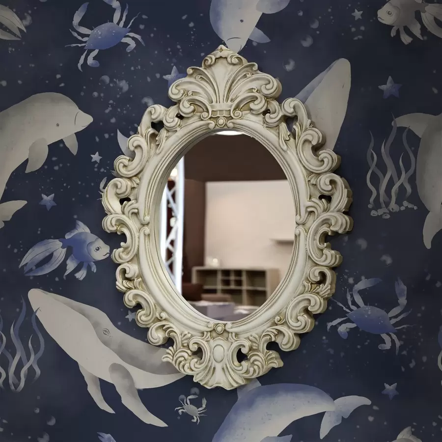 fototapet Balenele marine, delfinii și crabii pe un fundal albastru închis a00720