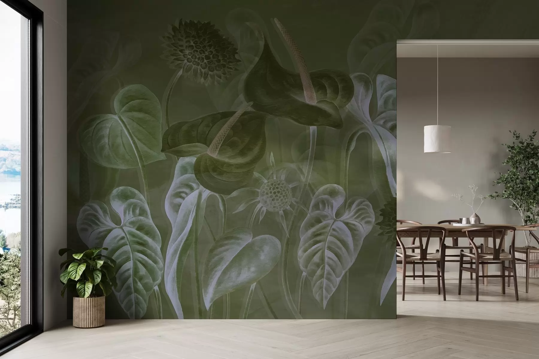 fototapet Plante pe perete w04669v2