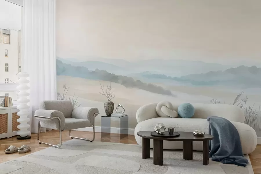 fototapet peisaj minimalist luminos în stilul picturii w04624