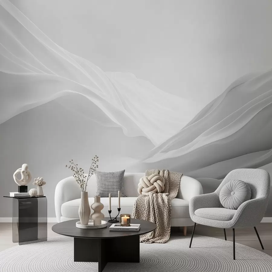 fototapet Vârfuri de munte gri în formă abstractă w09434