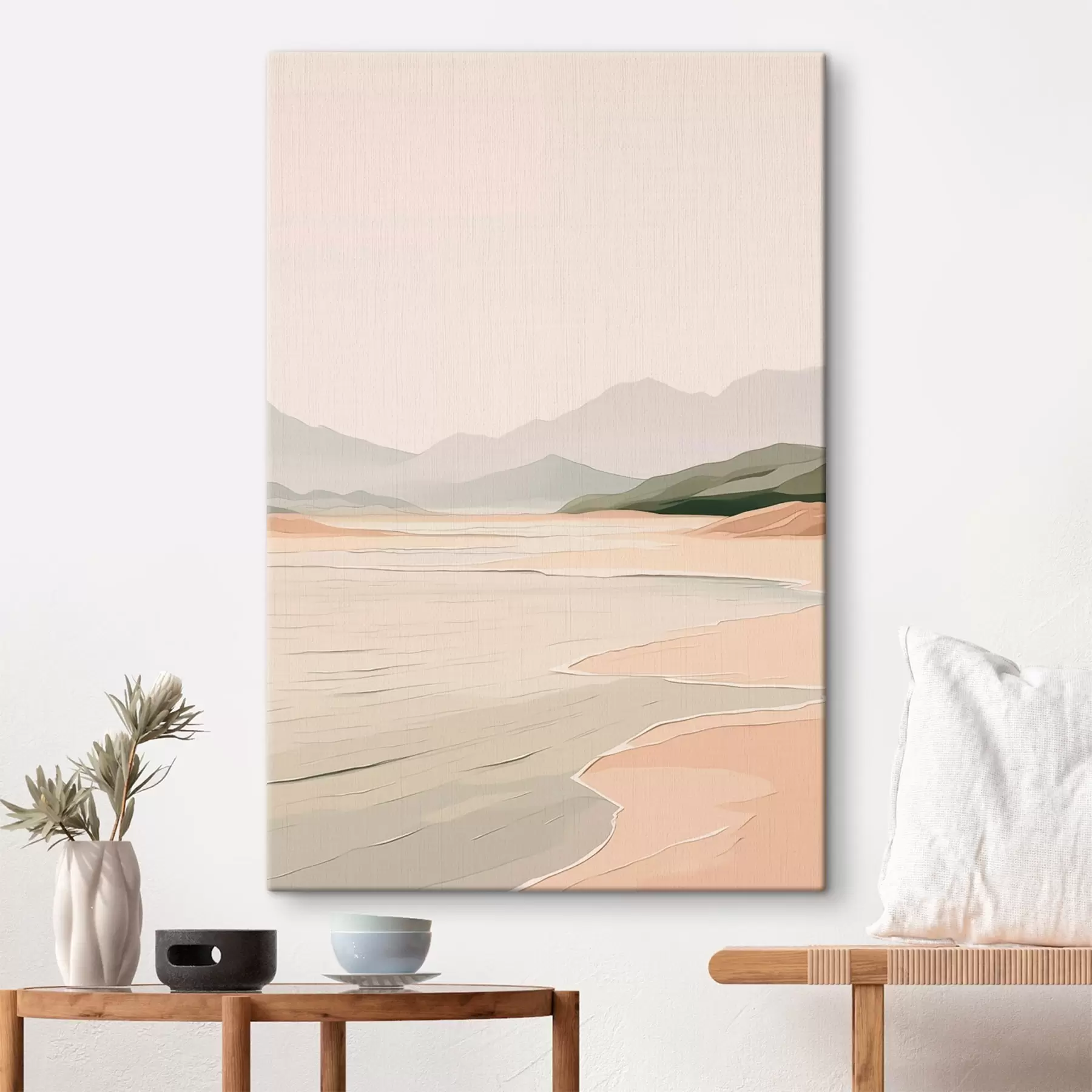 Tablouri Peisaj minimalist cu munți și țărm s46248